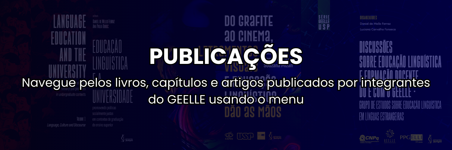 Navegue pelos livros, capítulos e artigos publicados por integrantes do GEELLE usando o menu